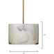 Elancourt 3 Light 17 inch White Faux Alabaster & Antique Brass Pendant Ceiling Light